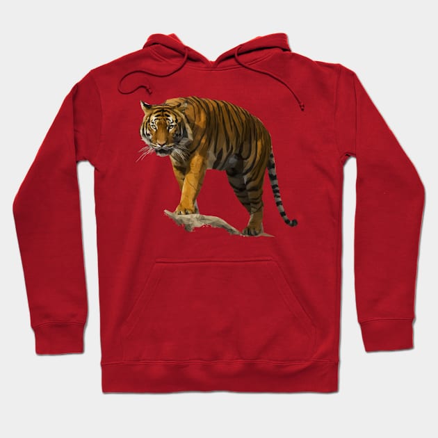 Tiger Low Poly Hoodie by HungCreations